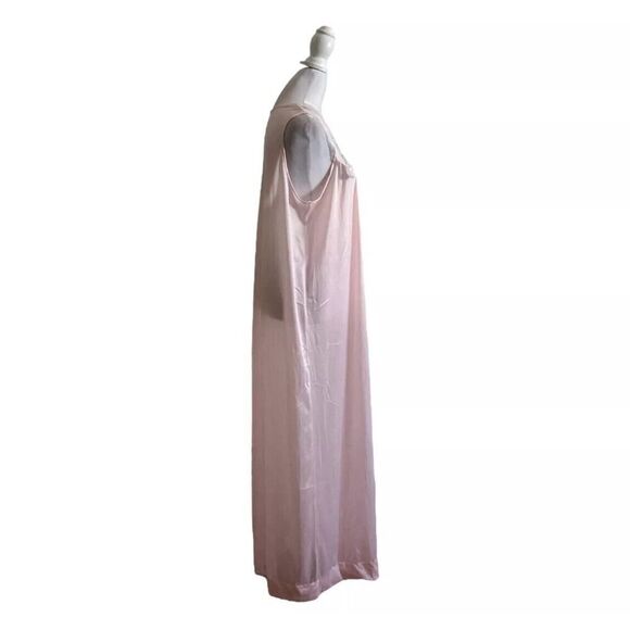 Vintage Victorian Style Light Pink Lace Trim Womens Intimates Slip Night Gown - Picture 7 of 9